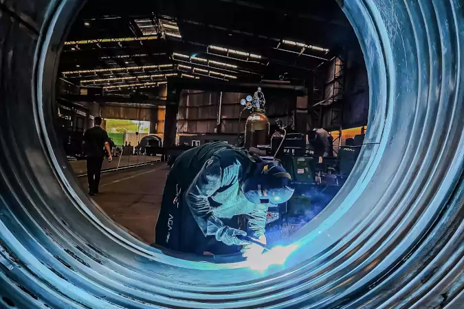 Soldagem com arame tubular para revestimento duro